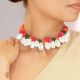 Multicolor Pom Pom Shell Adjustable Choker Necklace